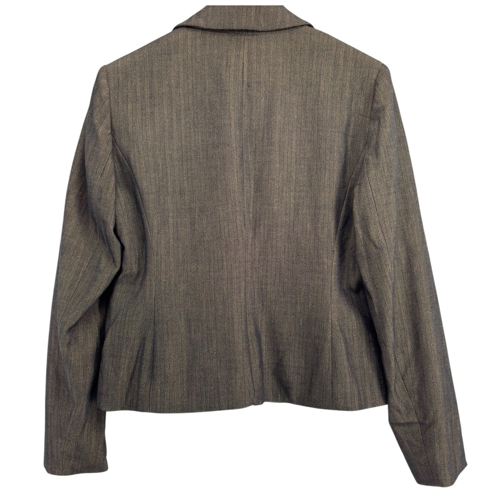 MICHAEL KORS Women Cropped Blazer Size 8 Brown 2-Button Professional Jacket - Picture 2 of 10